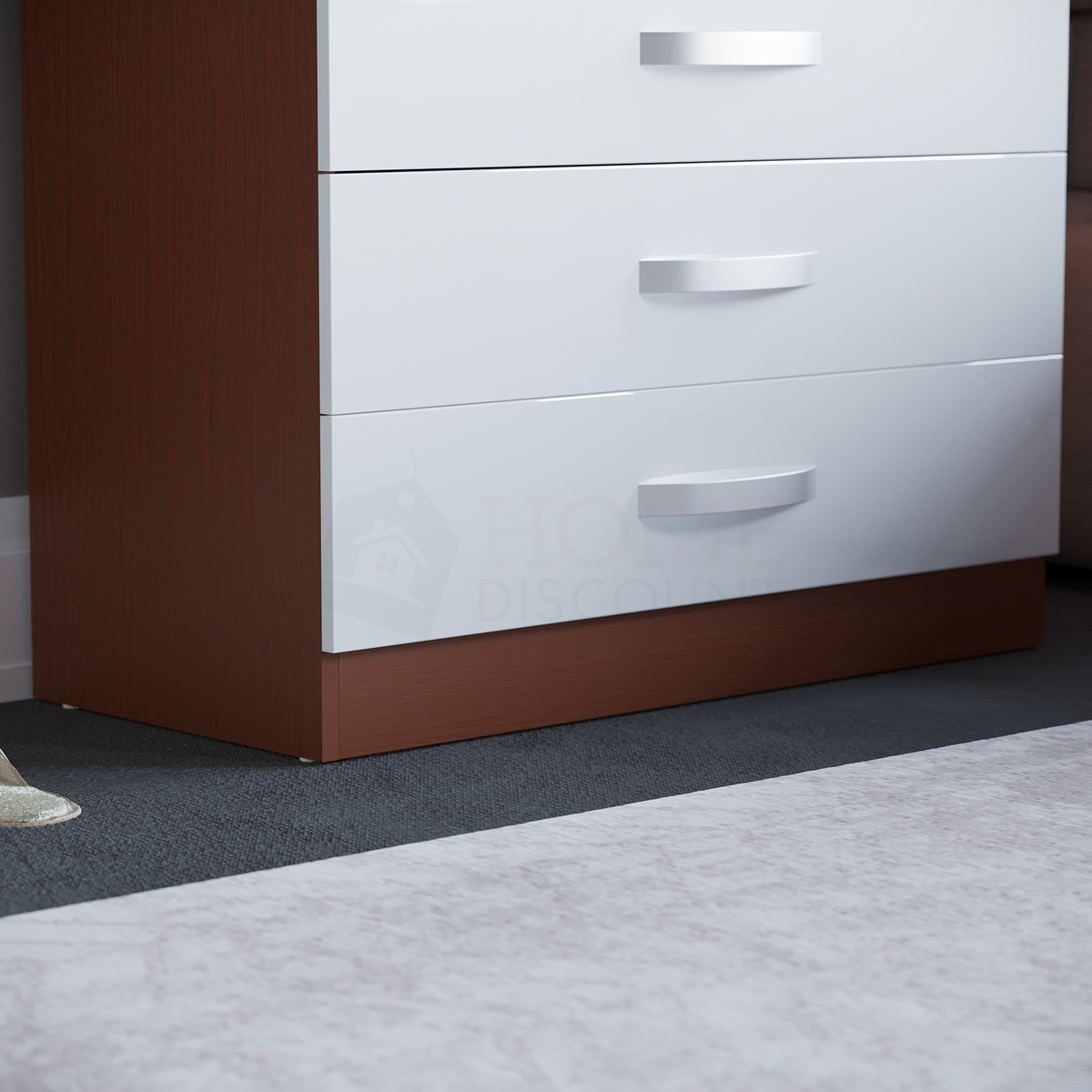 Hulio 5-Drawer Chest - Walnut & White