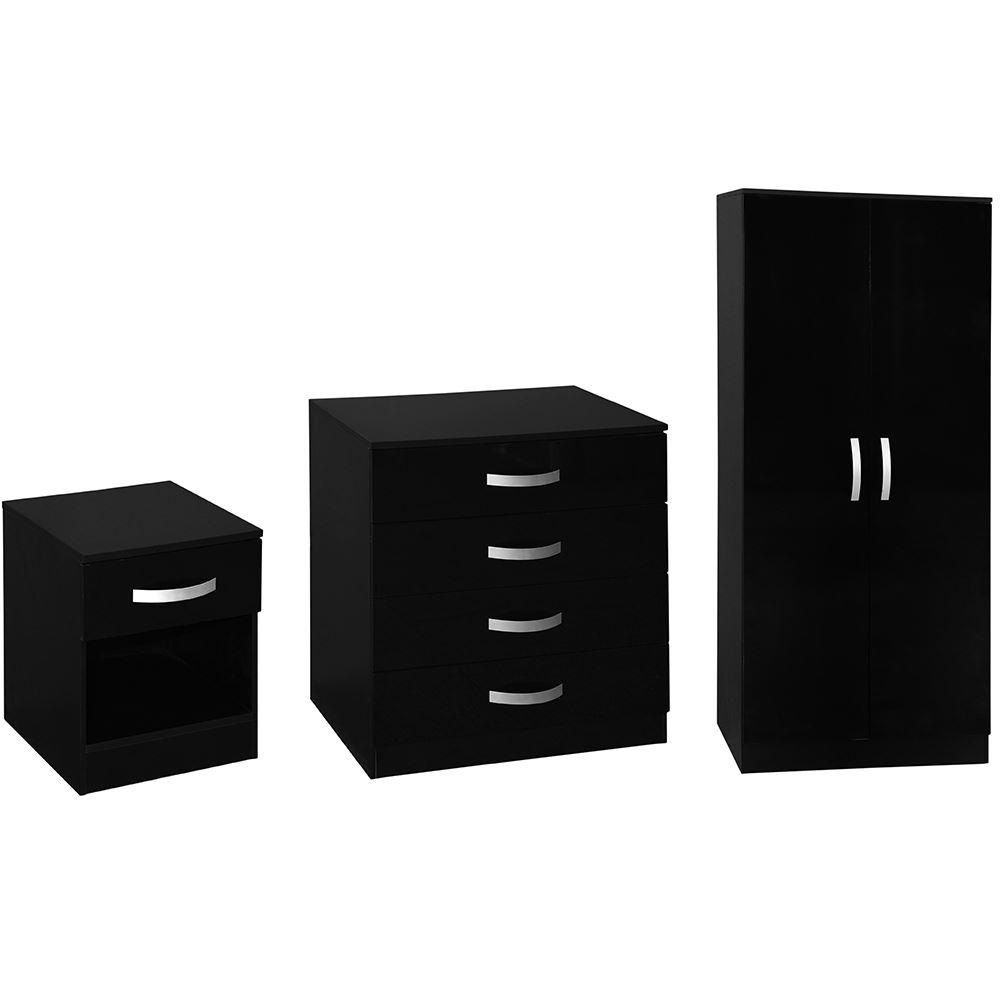 Hulio Trio Bedroom Set - Black
