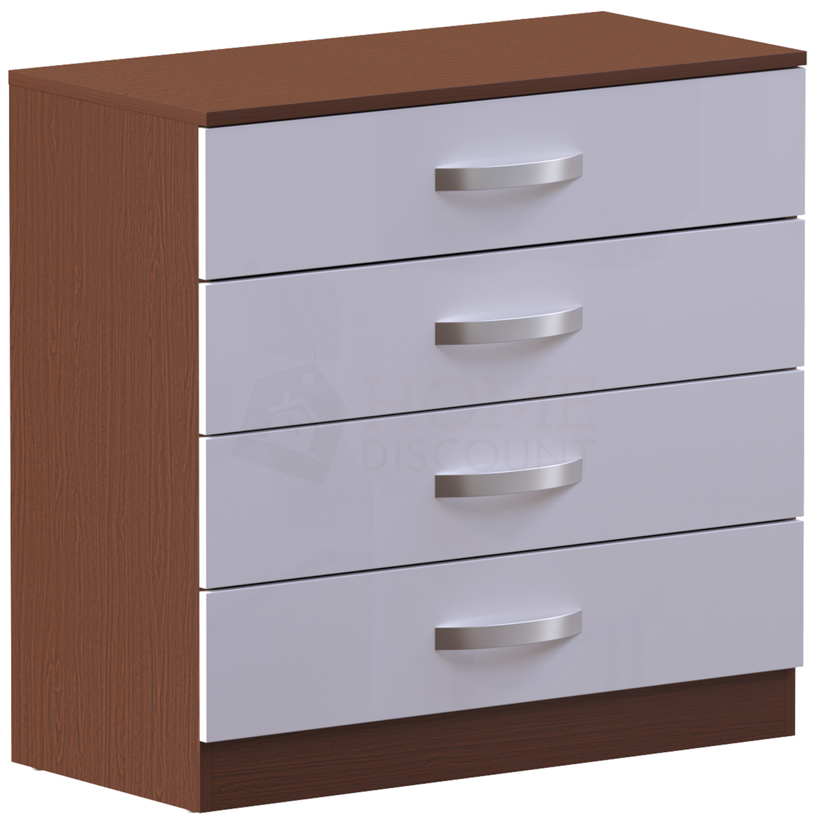 Hulio 4-Drawer Chest - Walnut & White