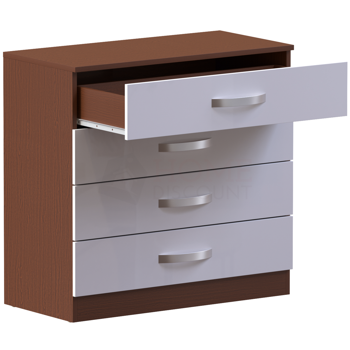 Hulio 4-Drawer Chest - Walnut & White