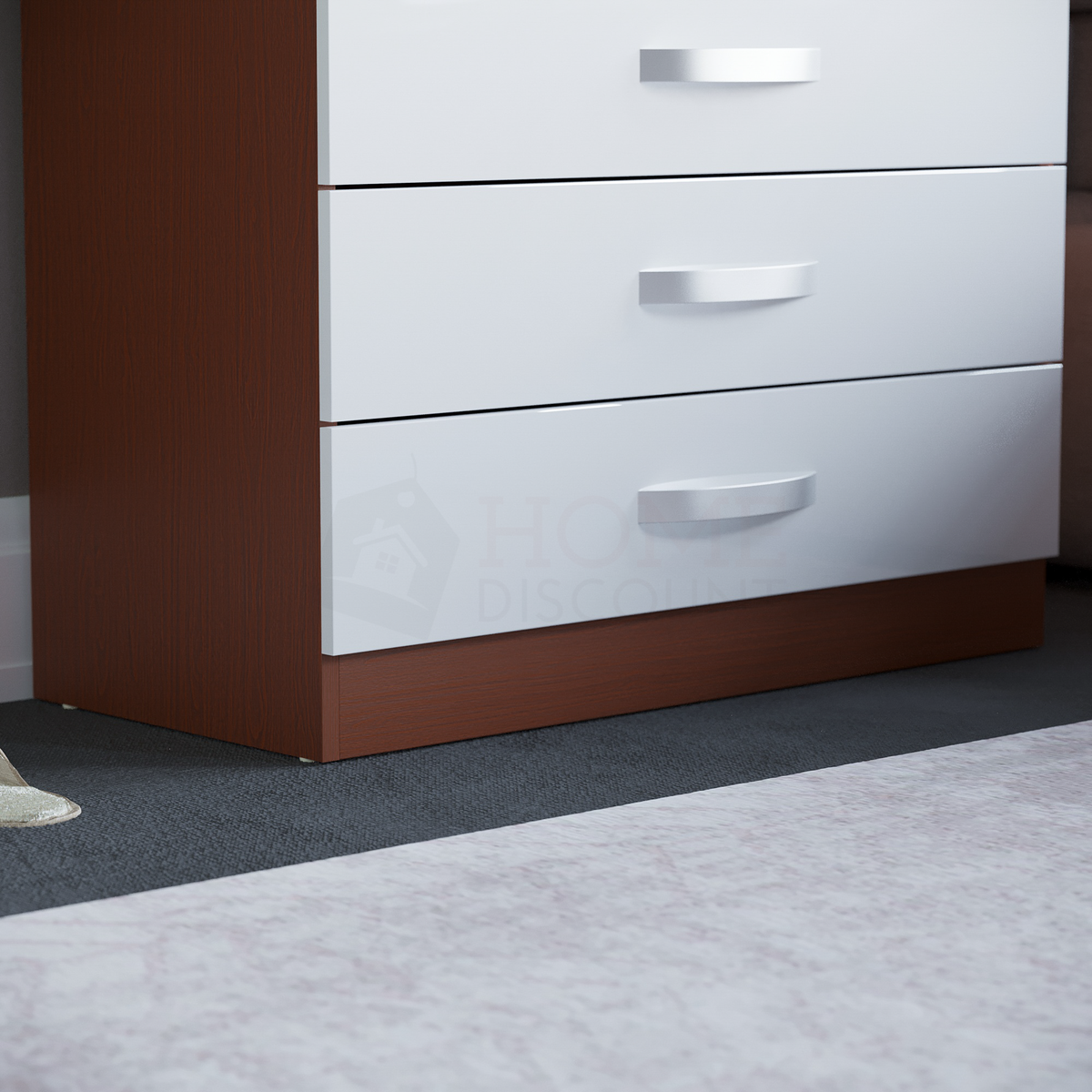 Hulio 4-Drawer Chest - Walnut & White