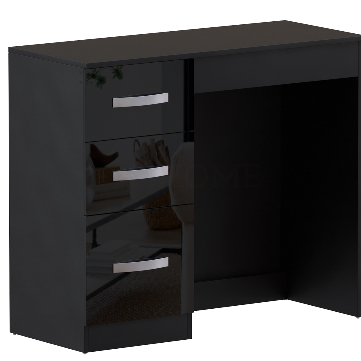 Hulio 3-Drawer Dressing Table - Black