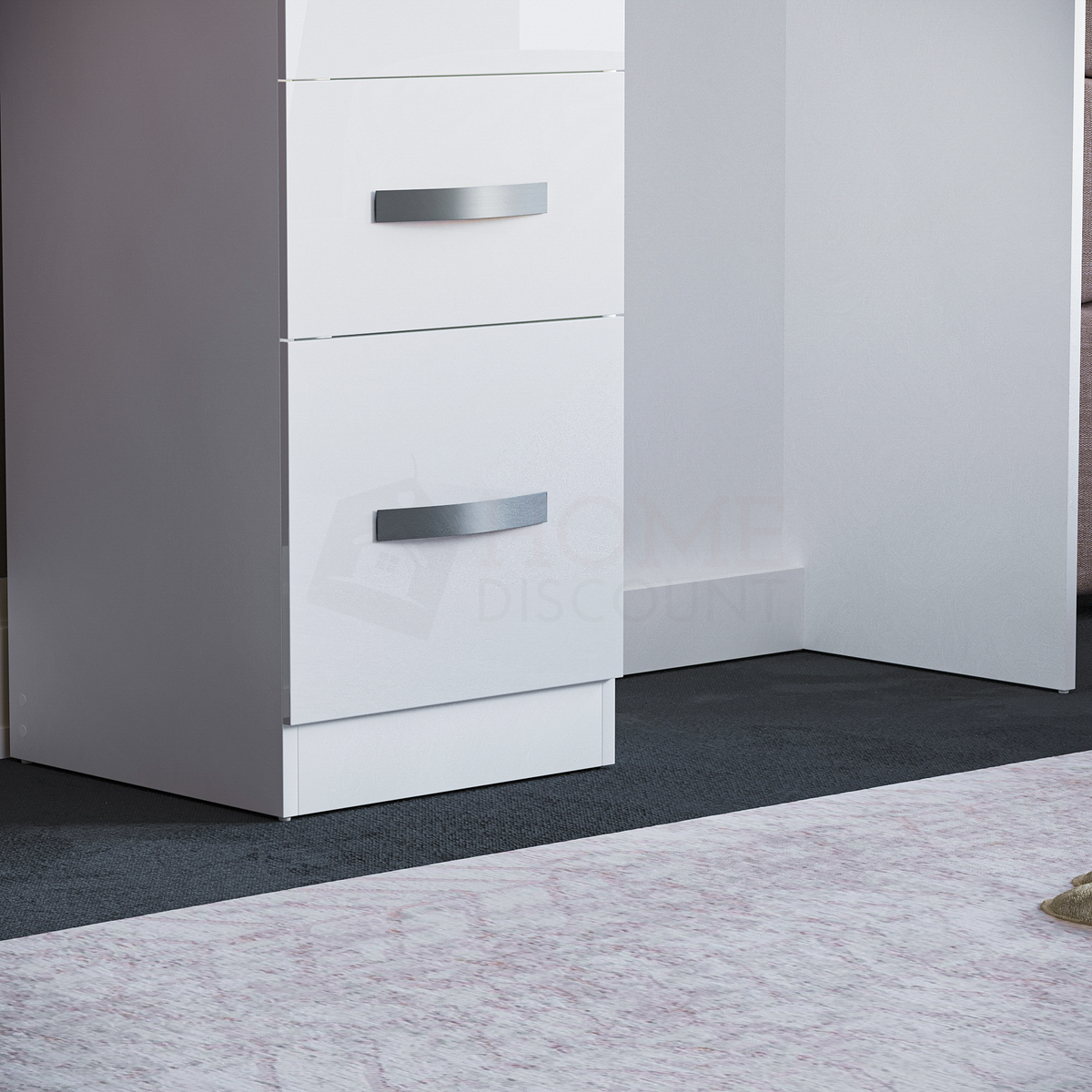 Hulio 3-Drawer Dressing Table - White