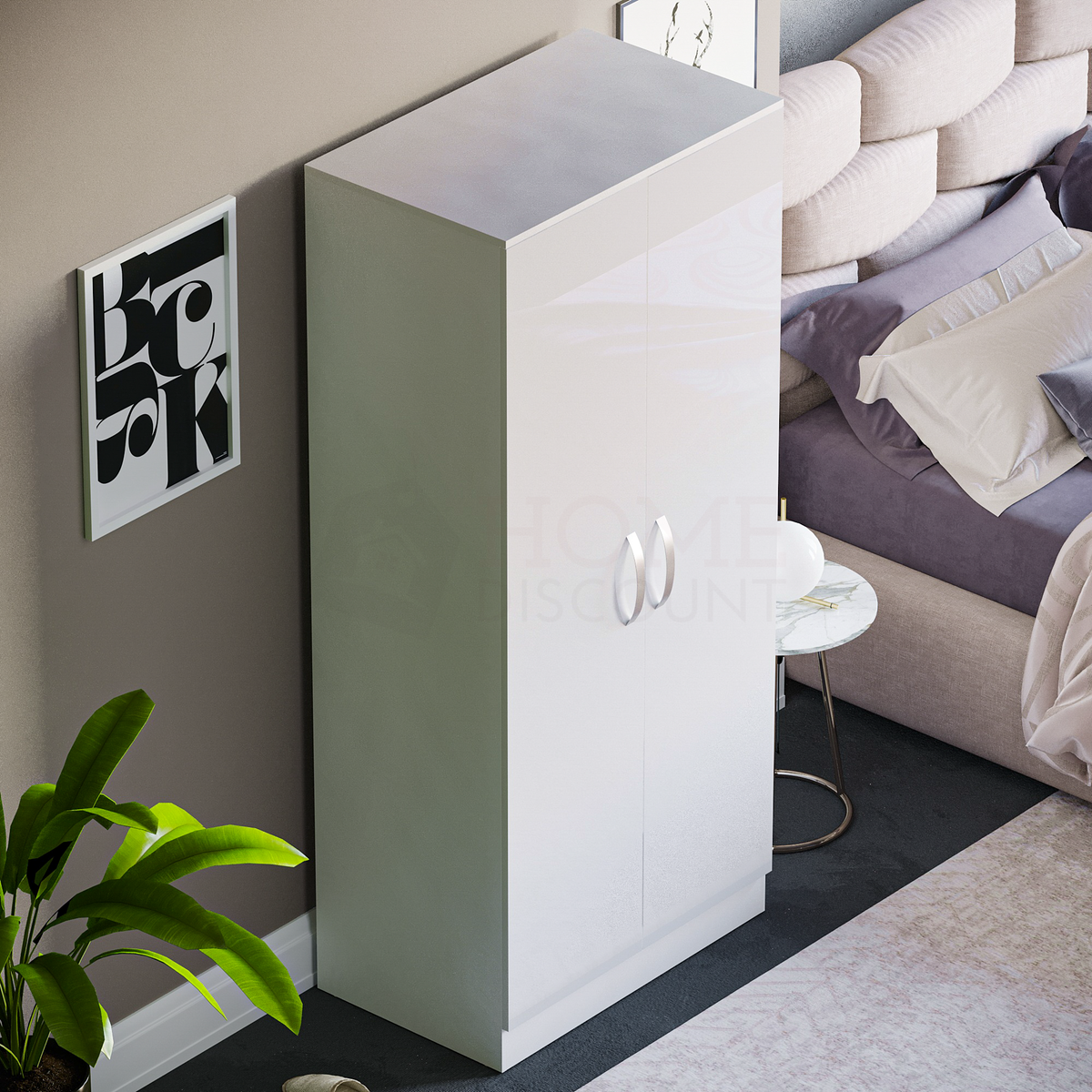 Hulio 2-Door Wardrobe - White