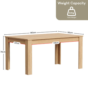 Medina 6-Seater Dining Table - Oak