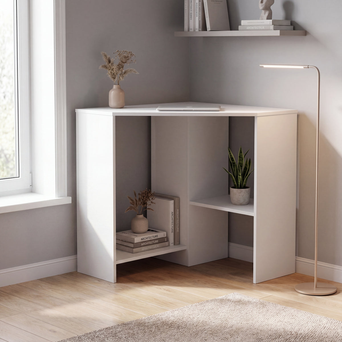 Hetton Corner Computer Desk - White