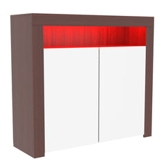 Nova 2 Door LED Sideboard, Walnut & White