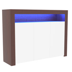 Nova 3 Door LED Sideboard, Walnut & White