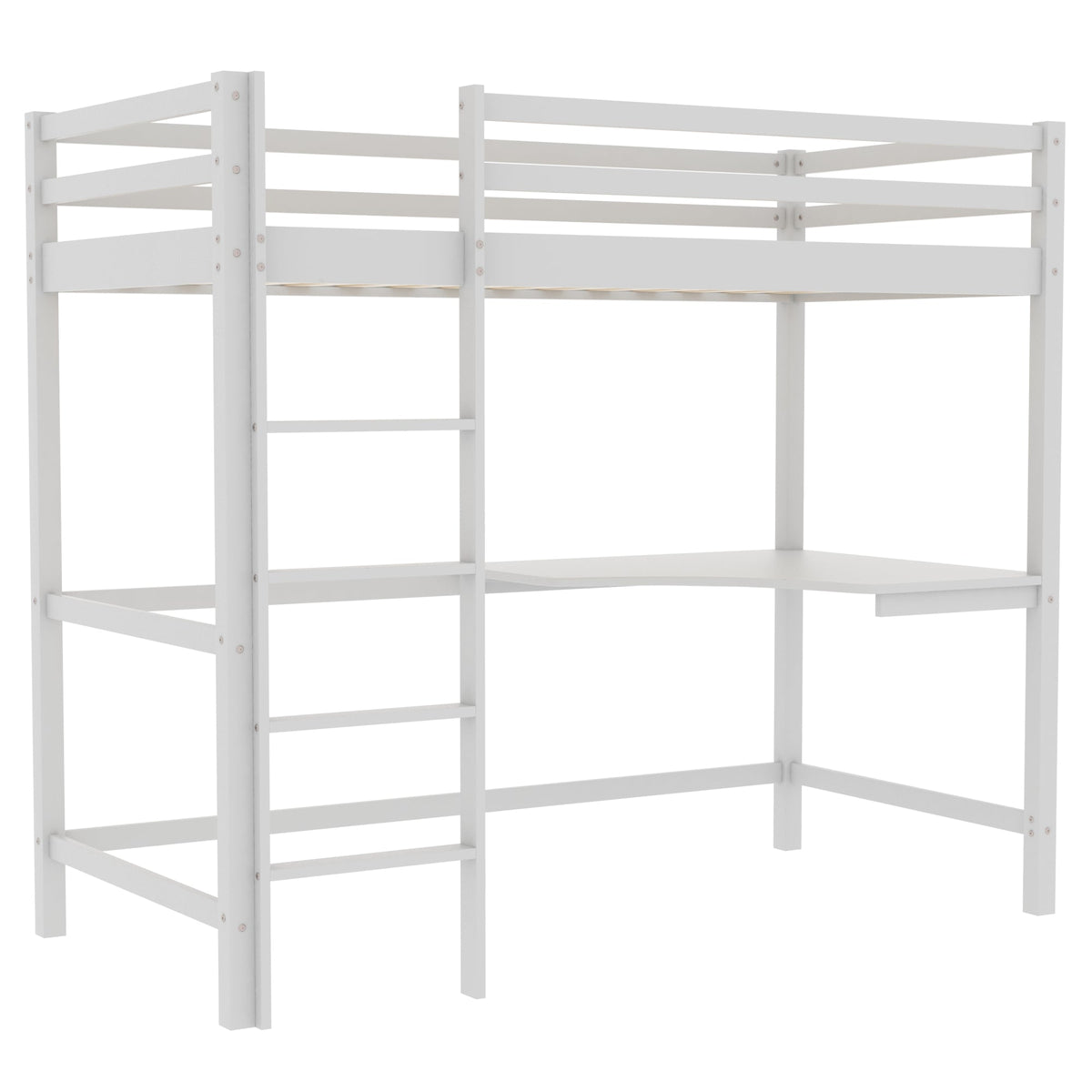 Sydney High Bunk With Desk - White