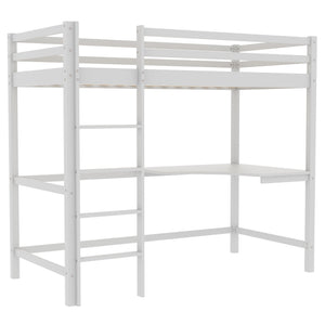 Sydney High Bunk With Desk - White