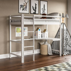 Sydney High Bunk With Desk - White