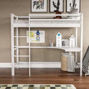 Sydney High Bunk With Desk - White