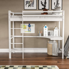 Sydney High Bunk With Desk - White
