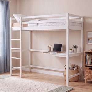 Sydney High Bunk With Desk - White