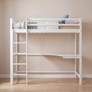 Sydney High Bunk With Desk - White