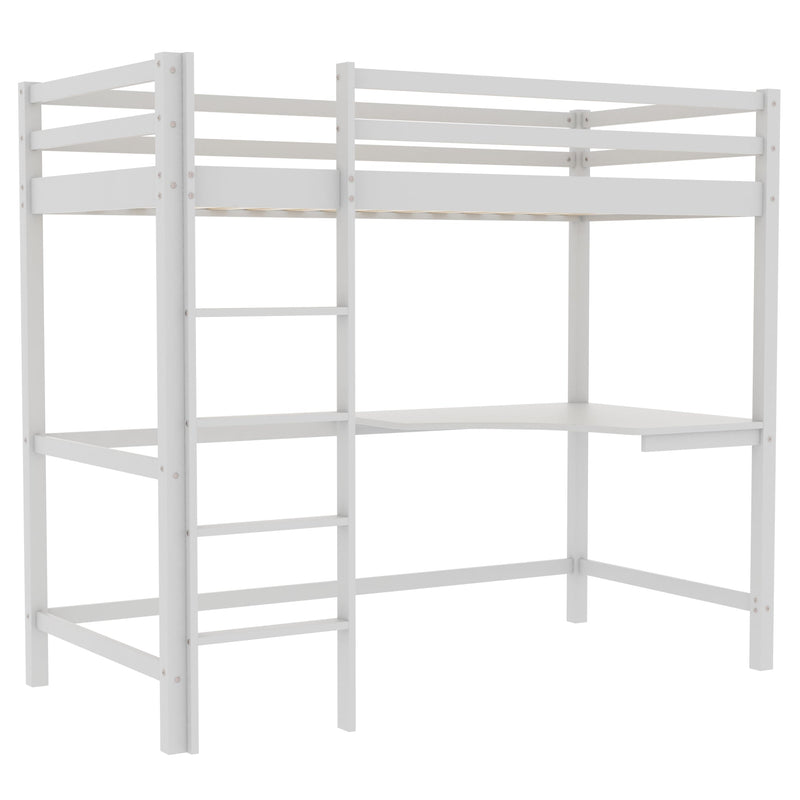 Sydney High Bunk With Desk - White