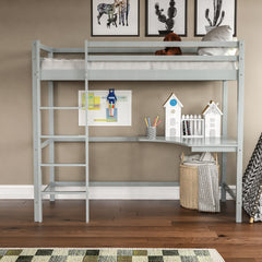 Sydney High Bunk Bed With Desk - Grey