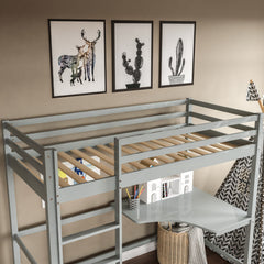 Sydney High Bunk Bed With Desk - Grey