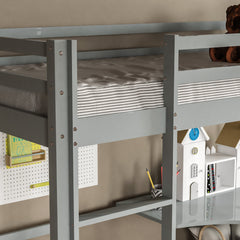 Sydney High Bunk Bed With Desk - Grey
