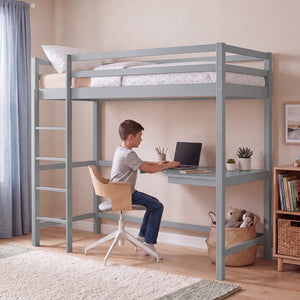 Sydney High Bunk Bed With Desk - Grey