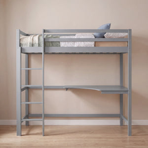 Sydney High Bunk Bed With Desk - Grey
