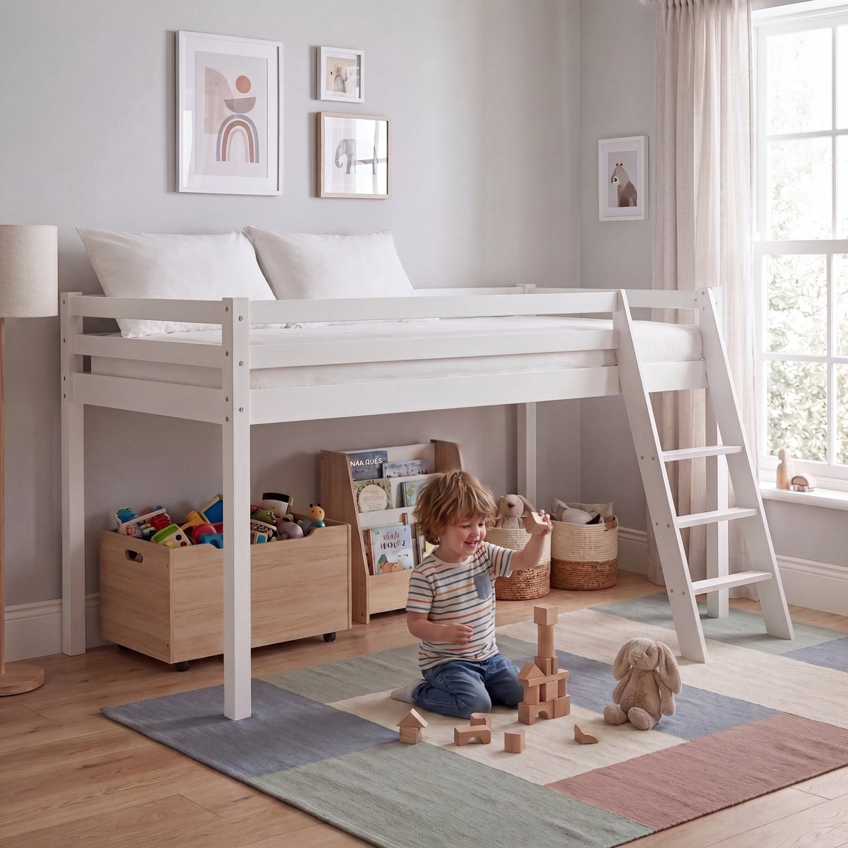 Sydney High Bunk Bed - White