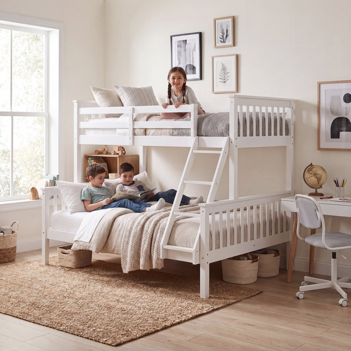 Milan Triple Sleeper Bunk Bed - White
