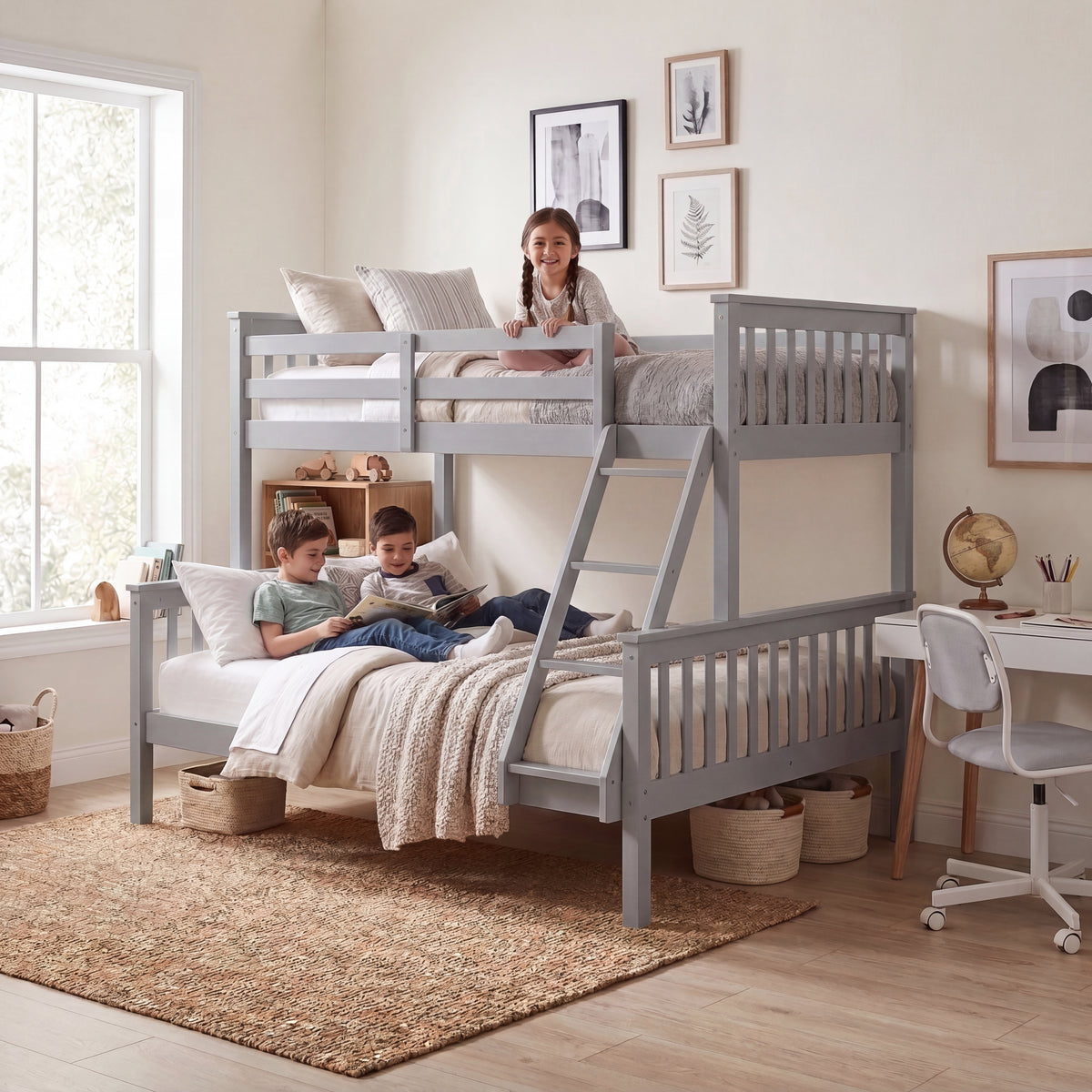 Milan Triple Sleeper Bunk Bed - Grey