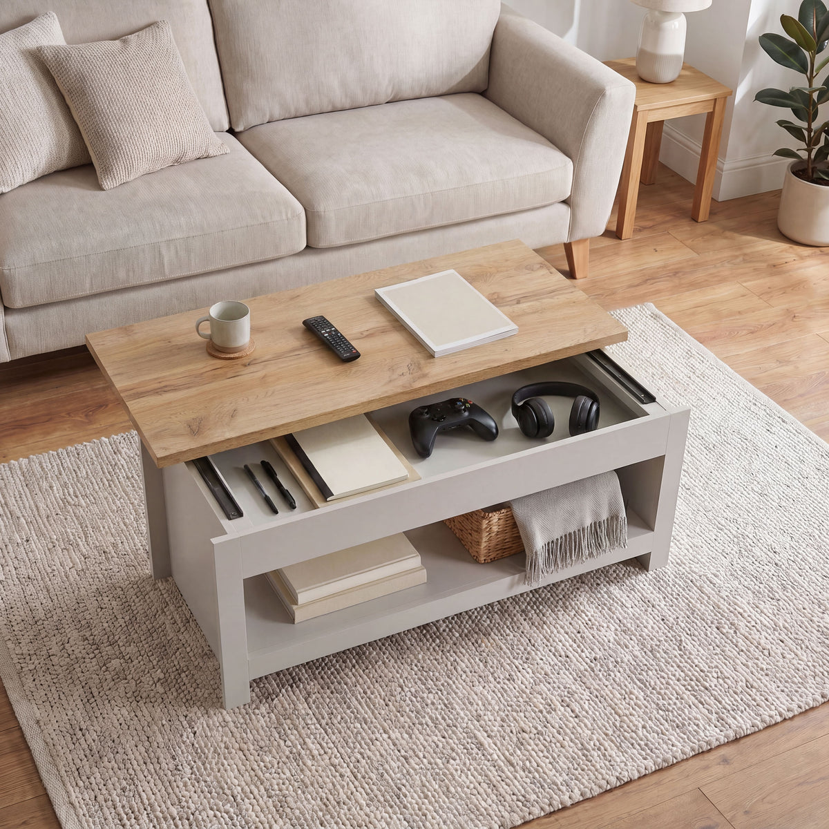 Arlington Sliding Top Coffee Table - Grey