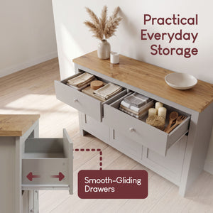 Arlington 2-Drawer 3-Door Sideboard - Grey