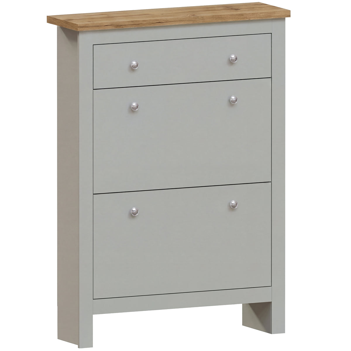 Arlington 2-Doors 1-Drawer Shoe Cabinet, Grey