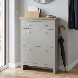 Arlington 2-Doors 1-Drawer Shoe Cabinet, Grey