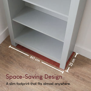 Arlington 5-Tier Bookcase - Grey