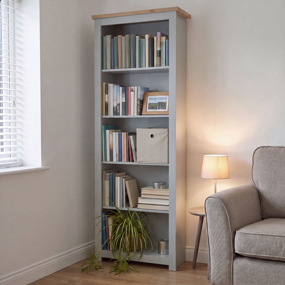 Arlington 5-Tier Bookcase - Grey