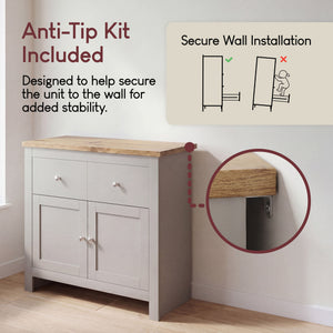 Arlington 2-Drawer 2-Door Sideboard - Grey