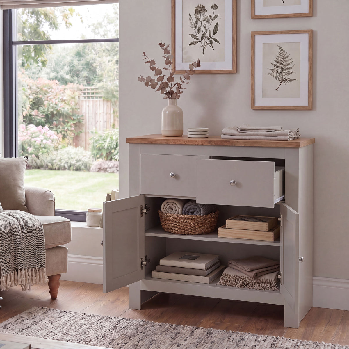 Arlington 2-Drawer 2-Door Sideboard - Grey