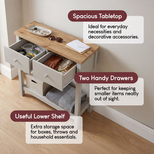Arlington 2-Drawer Console Table - Grey