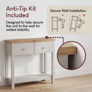 Arlington 2-Drawer Console Table - Grey