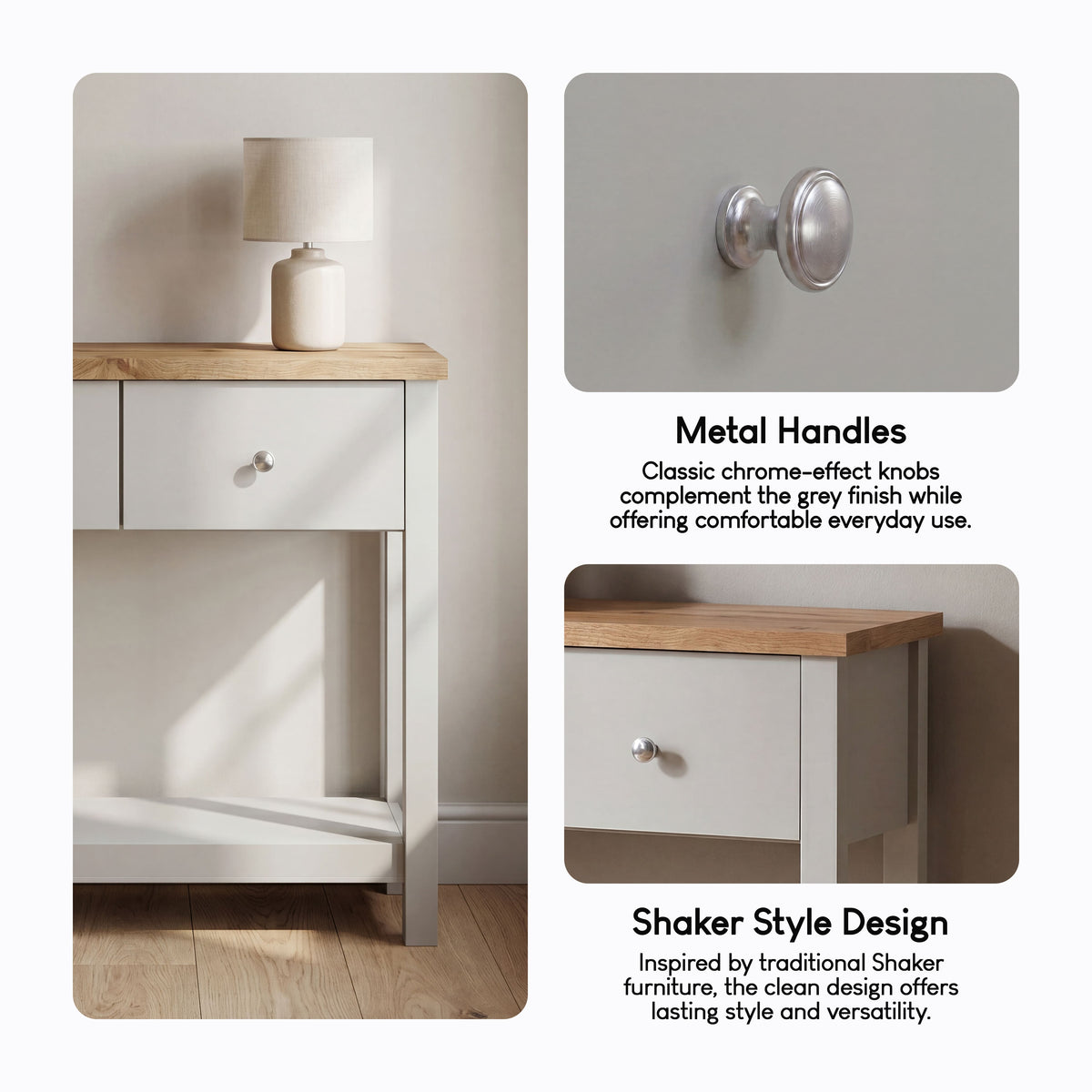 Arlington 2-Drawer Console Table - Grey