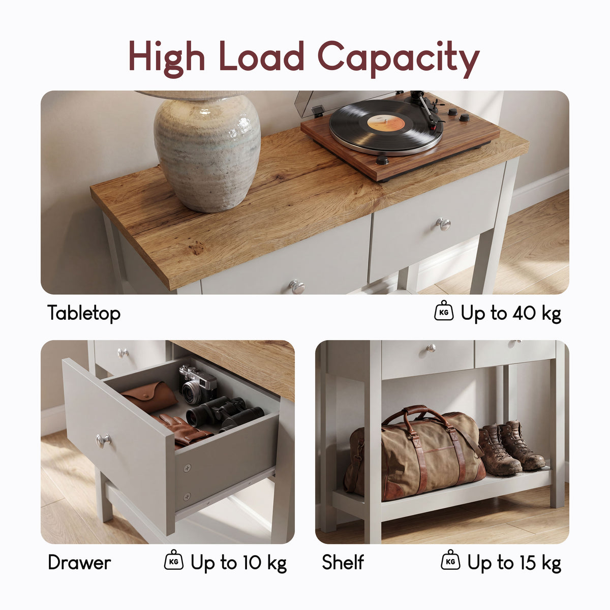 Arlington 2-Drawer Console Table - Grey