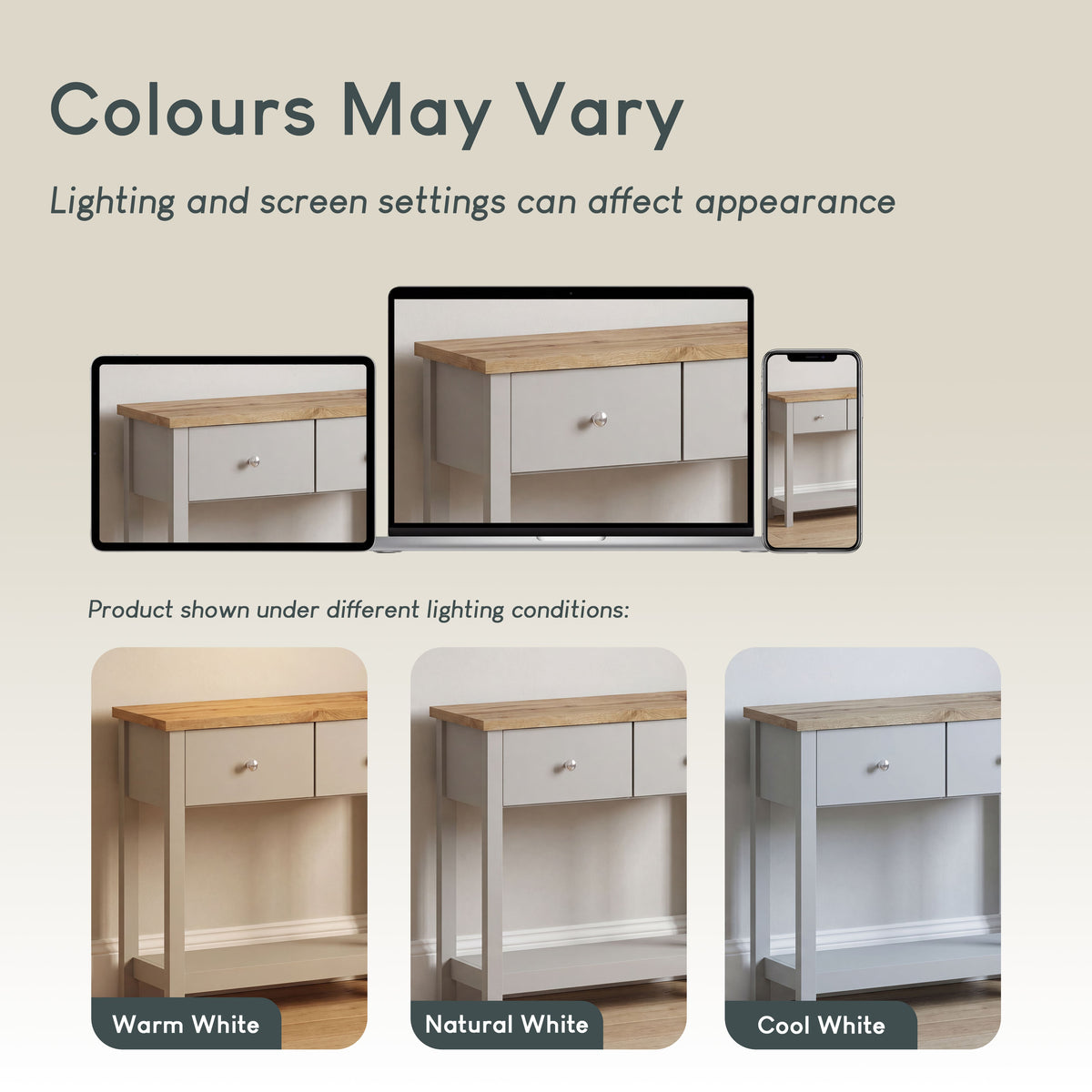 Arlington 2-Drawer Console Table - Grey