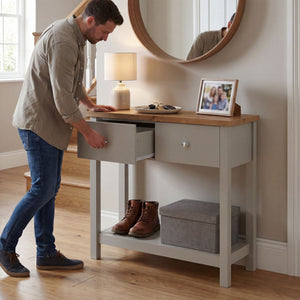 Arlington 2-Drawer Console Table - Grey