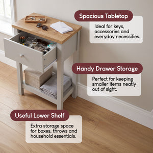 Arlington 1-Drawer Console Table - Grey