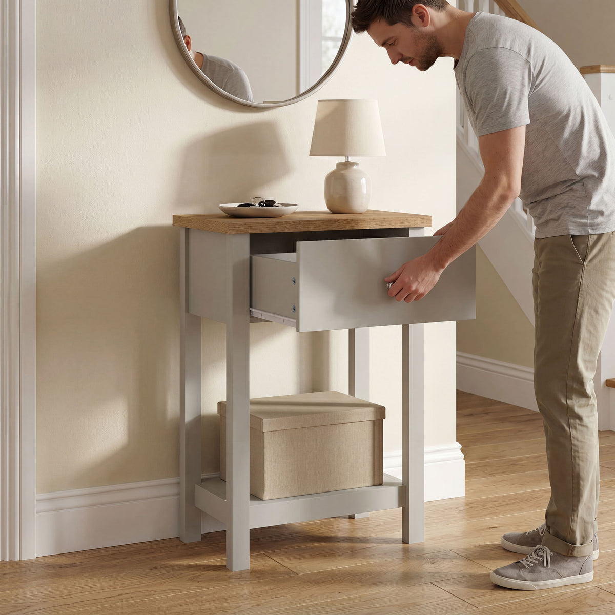Arlington 1-Drawer Console Table - Grey