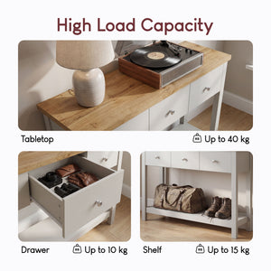 Arlington 3-Drawer Console Table - Grey