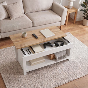 Arlington Sliding Top Coffee Table - White