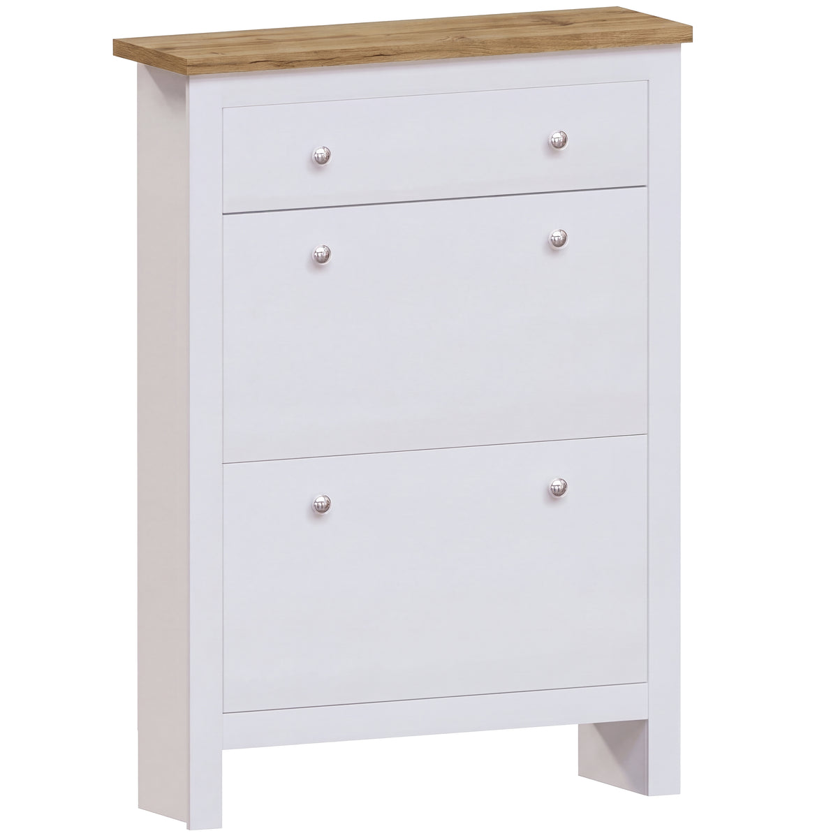 Arlington 2-Doors 1-Drawer Shoe Cabinet, White