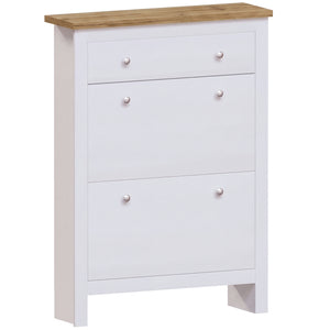 Arlington 2-Doors 1-Drawer Shoe Cabinet, White