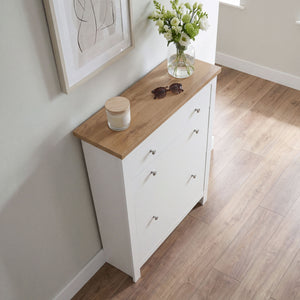Arlington 2-Doors 1-Drawer Shoe Cabinet, White