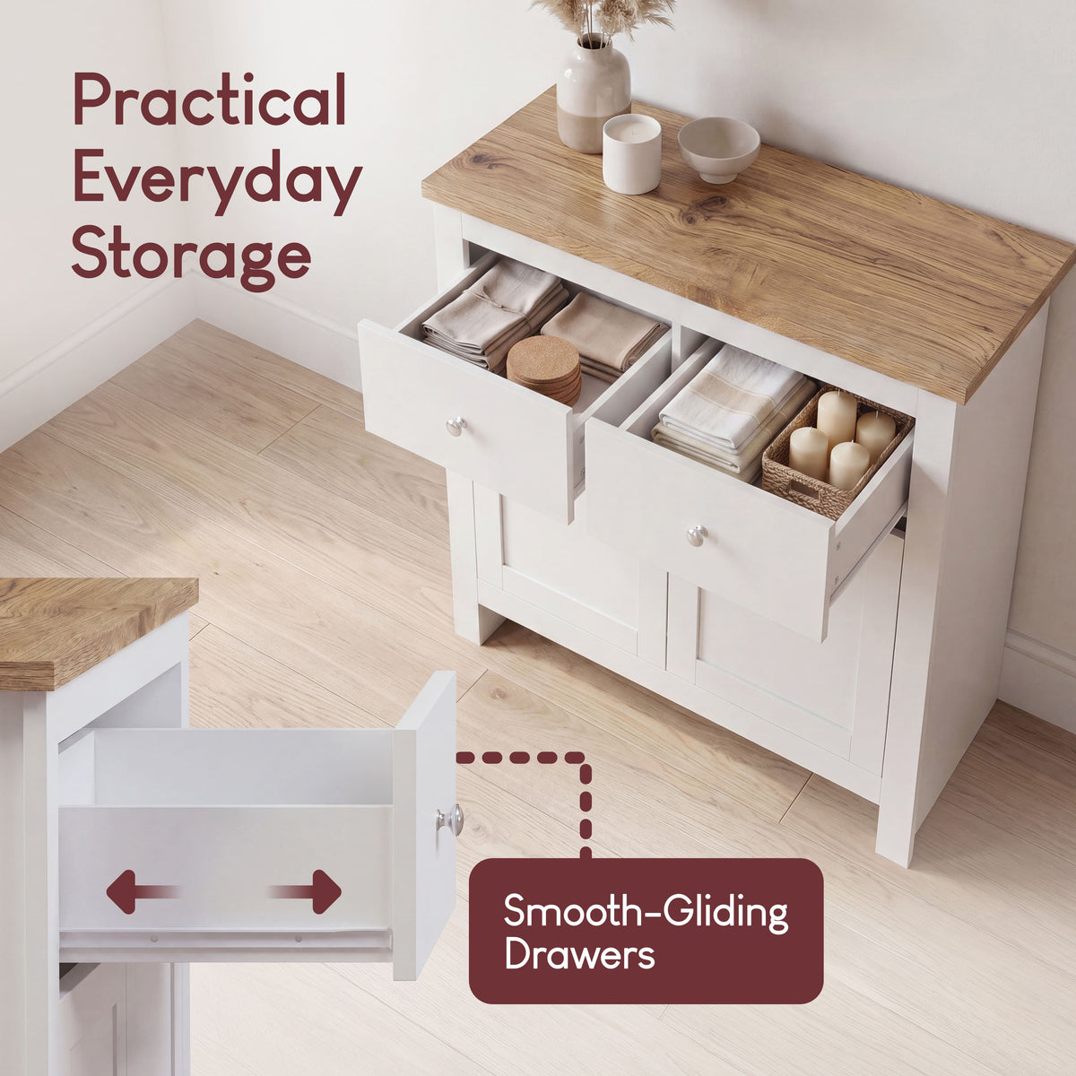 Arlington 2-Drawer 2-Door Sideboard - White